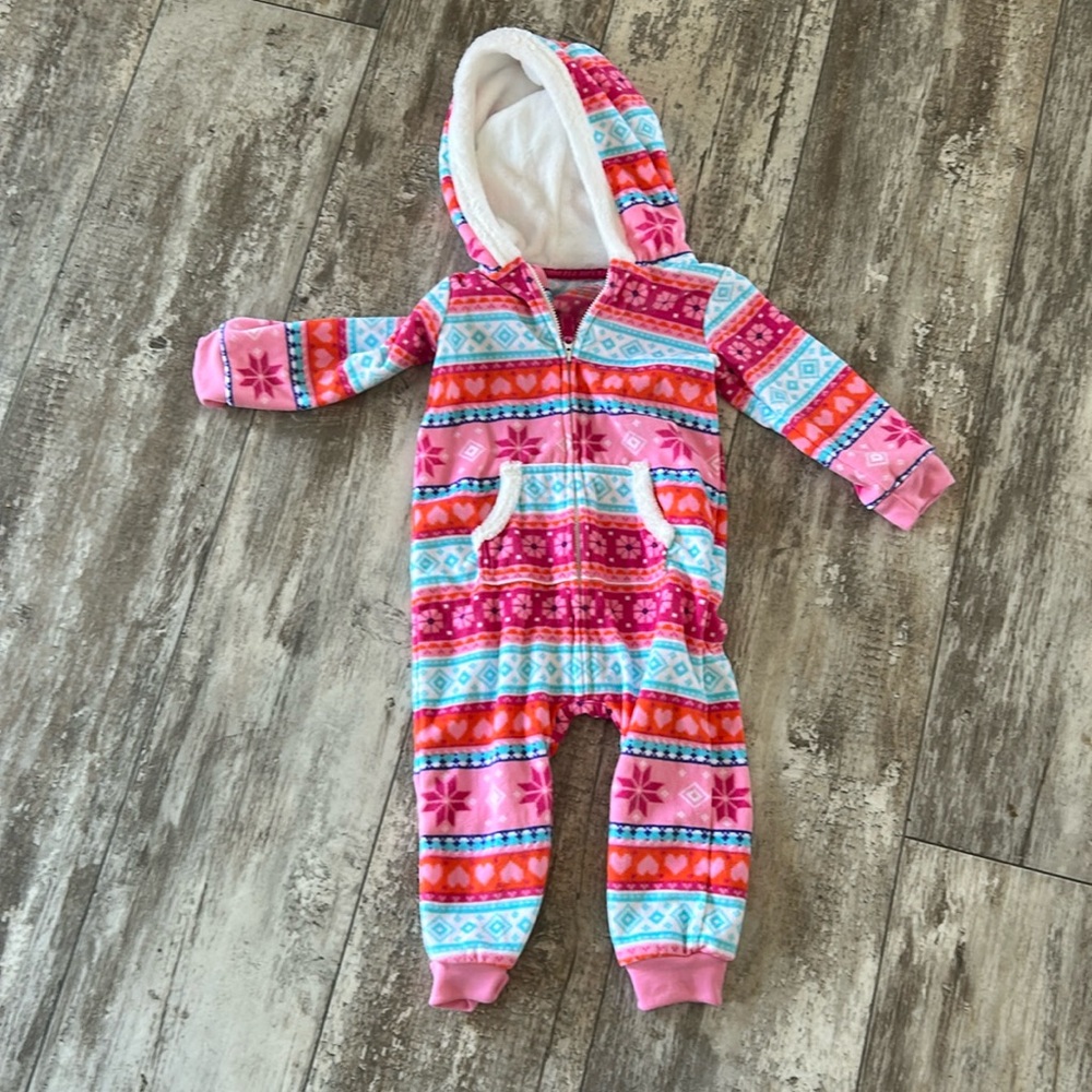 18M Carters One Piece Hooded Zip Up
